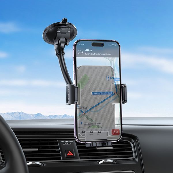 Автотримач для телефона HOCO H38 Cheetah car holder(windshield) Black 111353260 фото
