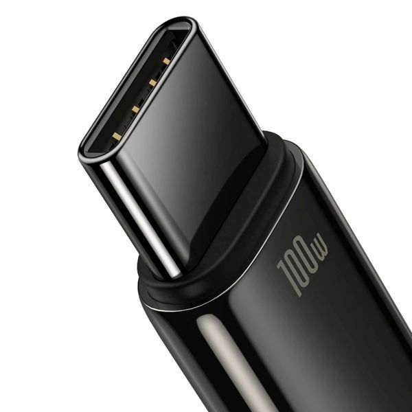 Кабель Baseus Tungsten Gold Fast Charging Data Cable USB to Type-C 100W 1m Black 108243122 фото