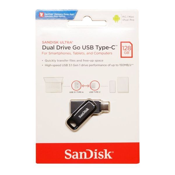 Флеш-накопичувач SanDisk USB 3.1 Ultra Dual Go Type-C 128Gb (150 Mb/s) 115119066 фото