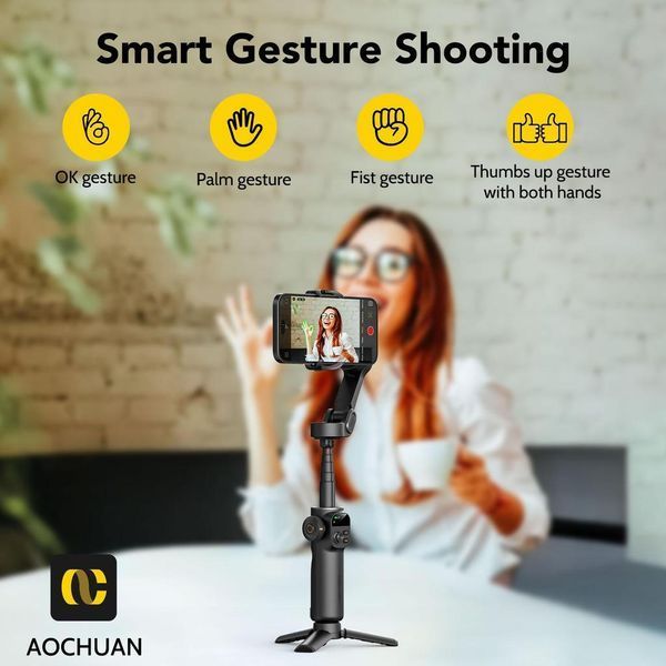 Триосьовий стабілізатор AOCHUAN Professional Gimbal Stabilizer for Smartphone Smart X2 Чорний 295599337 фото