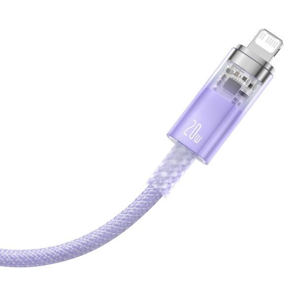 Кабель Baseus Explorer Series Fast Charging Cable with Smart Temperature Control Type-C to iP 20W 1m Purple 715353205 фото