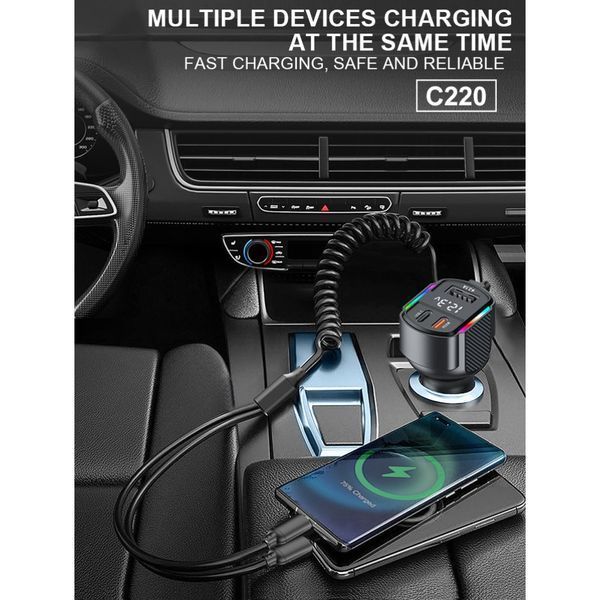 АЗП з FM-модулятором WUW-C220 Black 125777394 фото