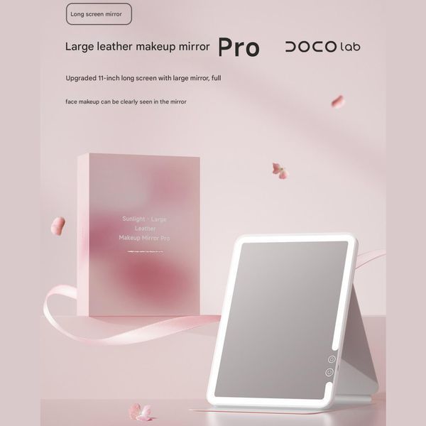 Зеркало для макияжа Xiaomi DOCO 11 " Daylight Portable Flat Mirror Pro Pink 501680152 фото