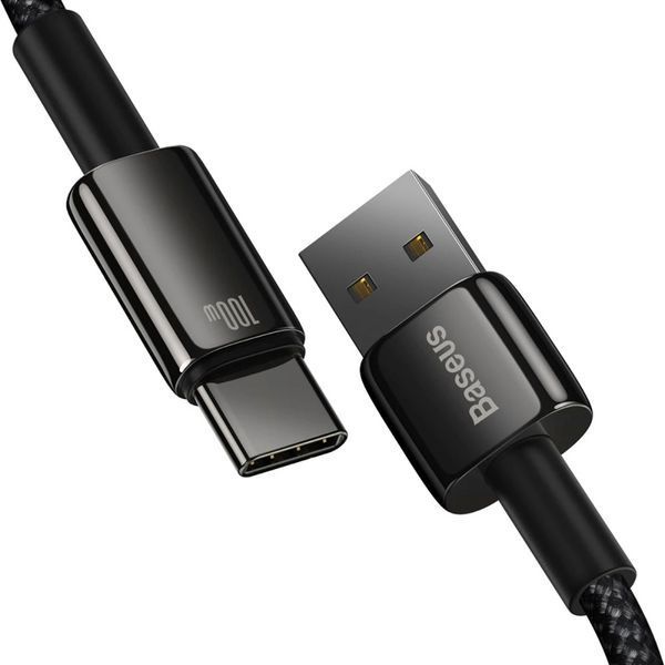 Кабель Baseus Tungsten Gold Fast Charging Data Cable USB to Type-C 100W 1m Black 108243122 фото