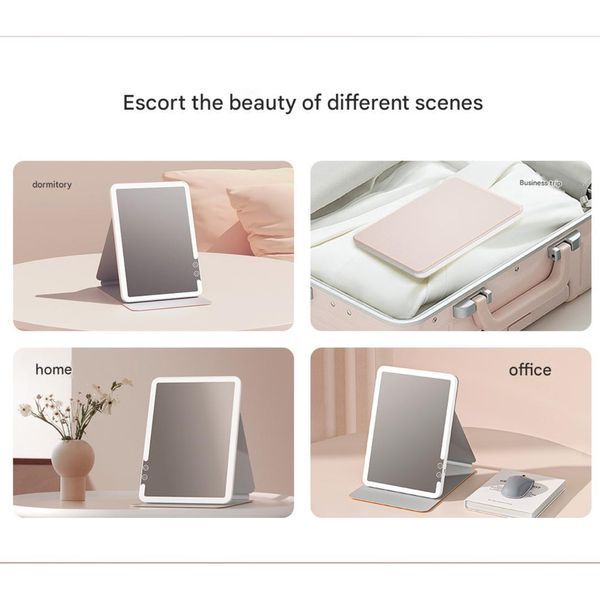 Зеркало для макияжа Xiaomi DOCO 11 " Daylight Portable Flat Mirror Pro Pink 501680152 фото