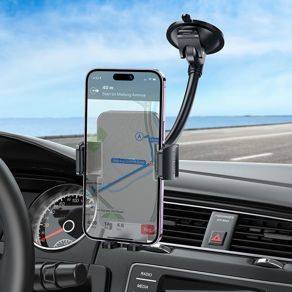 Автотримач для телефона HOCO H38 Cheetah car holder(windshield) Black 111353260 фото