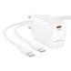 Сетевое зарядное устройство с кабелем BOROFONE BN28 Fuente single port PD30W charger set (C to C) (EU) White 932242097 фото 2