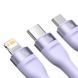 Кабель Baseus Flash Series Ⅱ Two-for-three Charging Cable U+C to M+L+C 100W 1.2m Purple 105968552 фото 4