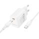 Сетевое зарядное устройство с кабелем BOROFONE BN28 Fuente single port PD30W charger set (C to C) (EU) White 932242097 фото 3