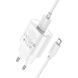 Сетевое зарядное устройство с кабелем HOCO C109A Fighter single port QC3.0 charger set(Micro) White 228271818 фото 3