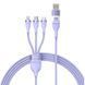 Кабель Baseus Flash Series Ⅱ Two-for-three Charging Cable U+C to M+L+C 100W 1.2m Purple 105968552 фото 1