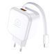 Сетевое зарядное устройство WUW-C268 12W fast charger USB A +retractable 70cm type c Cable 398431900 фото 1