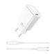 Мережевий зарядний пристрій з кабелем WIWU 20W Essen GaN Fast Charger+ Cable Combo Wi-G007 C-L EU White 787065605 фото 1
