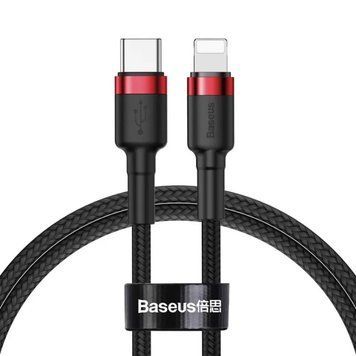 Кабель Baseus Cafule Cable Type-C to iP PD 20W 1m Red+Black 149665093 фото