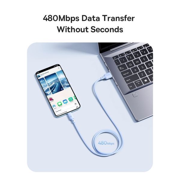 Кабель Baseus Silky Series Fast Charging Cable USB to iP 2.4A 1m Galaxy Blue 475916252 фото