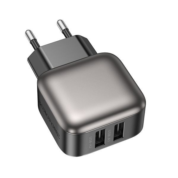 Мережевий зарядний пристрій BOROFONE BAS51A Absolute dual-port charger Black 104892301 фото