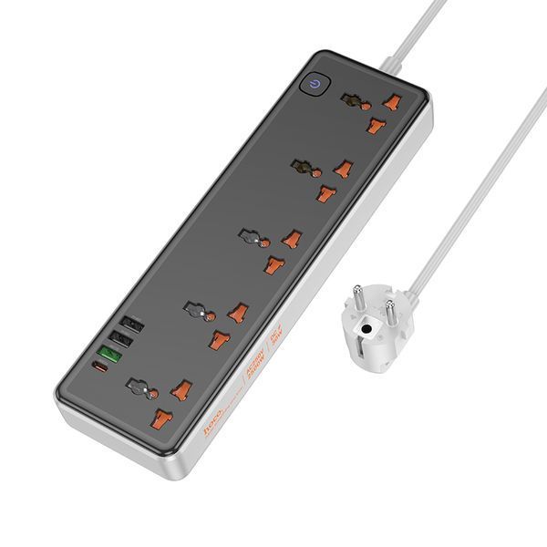 Мережевий подовжувач HOCO AC14A Rico 5-position socket(PD30W/1C3A) Black 585934241 фото