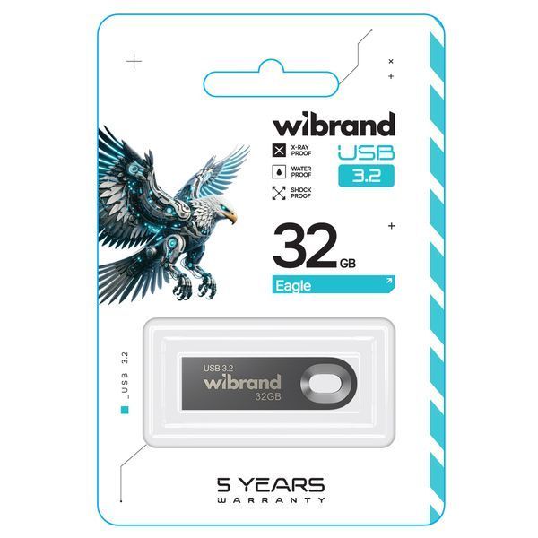 Флеш-накопичувач Wibrand USB 3.2 Gen1 Eagle 32GB Grey 517521317 фото