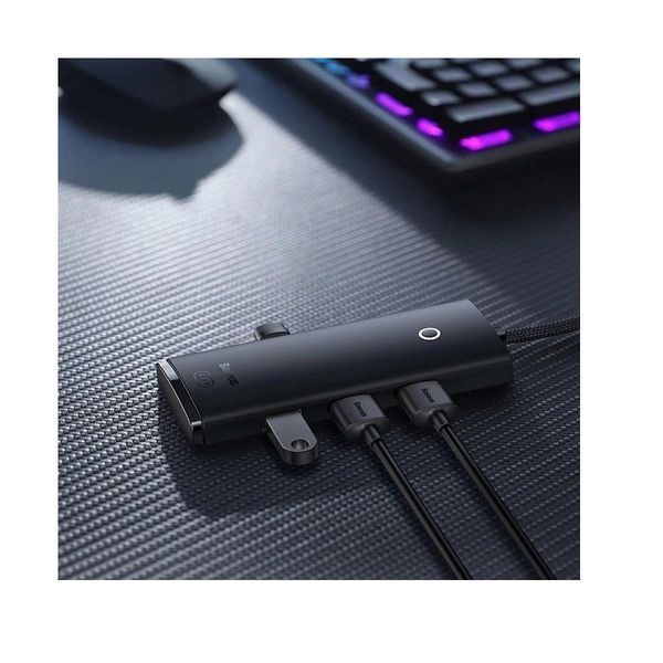USB-хаб Baseus Lite Series 4-Port USB-A HUB Adapter (USB-A to USB 3.0*4) 25cm Black 112522305 фото