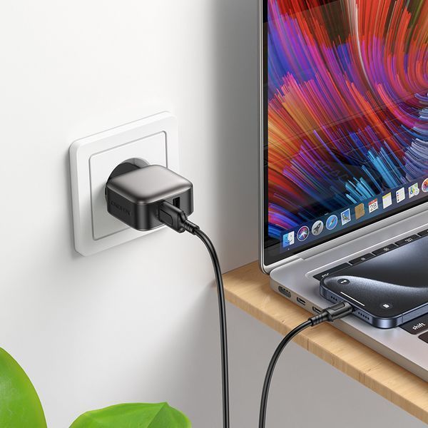 Мережевий зарядний пристрій BOROFONE BAS51A Absolute dual-port charger Black 104892301 фото