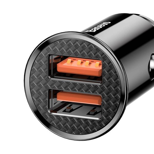 Автомобільний зарядний пристрій Baseus Circular Plastic А+А 30W Black 680537600 фото