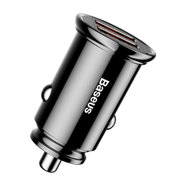 Автомобільний зарядний пристрій Baseus Circular Plastic А+А 30W Black 680537600 фото