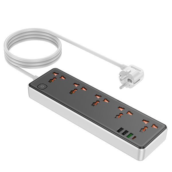 Мережевий подовжувач HOCO AC14A Rico 5-position socket(PD30W/1C3A) Black 585934241 фото