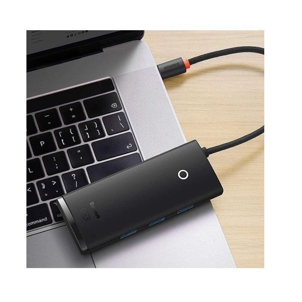 USB-хаб Baseus Lite Series 4-Port USB-A HUB Adapter (USB-A to USB 3.0*4) 25cm Black 112522305 фото