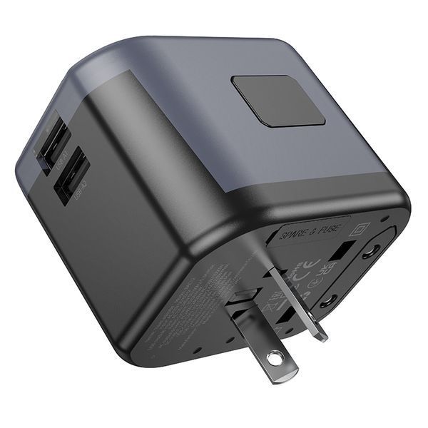 Мережевий зарядний пристрій BOROFONE BAC12 Leader 3-port(1C2A) universal conversion charger Black 240291611 фото