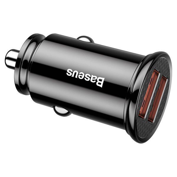 Автомобільний зарядний пристрій Baseus Circular Plastic А+А 30W Black 680537600 фото
