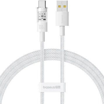 Кабель Baseus Gem Fast-Charging Data Cable USB to USB-C 100W 1m Moon White 108075439 фото