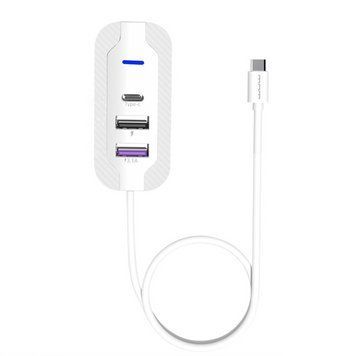 USB-хаб WUW-C246 3-in-1 USB-C to 2 USB-A, USB-C White 990416827 фото