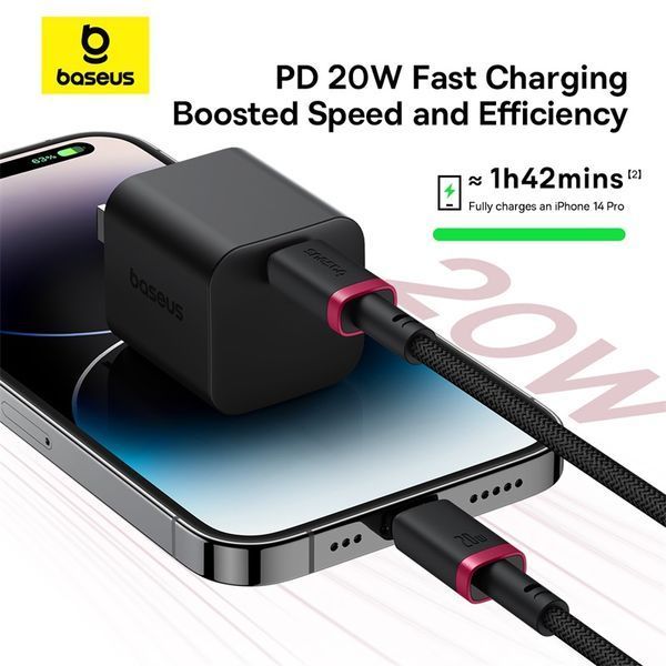 Кабель Baseus Dura Series Fast Charging Cable Type-C to iP 20W 2m Red+Black 161376058 фото
