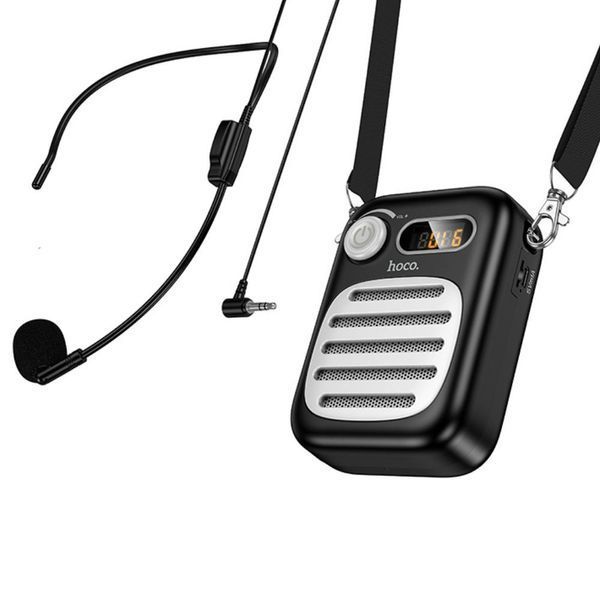 Портативна колонка з гарнітурою HOCO L23 Lemony speaker with wired microphone, 5W, Black 505190235 фото