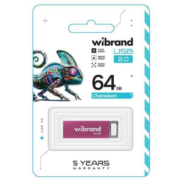 Флеш-накопичувач Wibrand USB 2.0 Chameleon 64Gb Pink 986485977 фото
