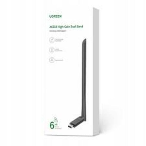 WI-FI-адаптер UGREEN CM496 AC650 High-Gain Dual Band Wireless USB Adapter(UGR-90339) 458420432 фото