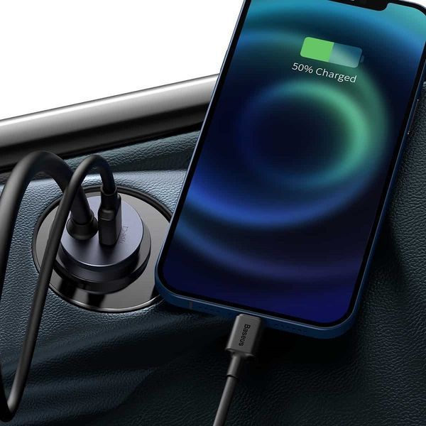 Автомобільний зарядний пристрій Baseus Share Together PPS multi-port Fast charging with extension cord 120W 2U+2C Gray 627521381 фото