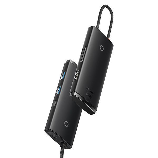USB-хаб Baseus Lite Series 6-Port Type-C HUB Docking Station (Type-C to HDMI+USB3.0*2+PD+SD/TF) Black 180293495 фото