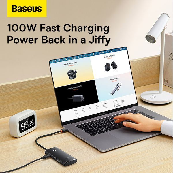 USB-хаб Baseus Lite Series 6-Port Type-C HUB Docking Station (Type-C to HDMI+USB3.0*2+PD+SD/TF) Black 180293495 фото