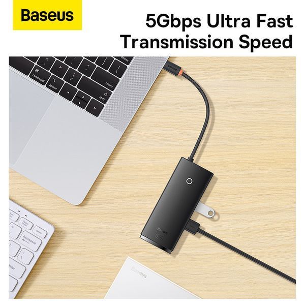 USB-хаб Baseus Lite Series 6-Port Type-C HUB Docking Station (Type-C to HDMI+USB3.0*2+PD+SD/TF) Black 180293495 фото