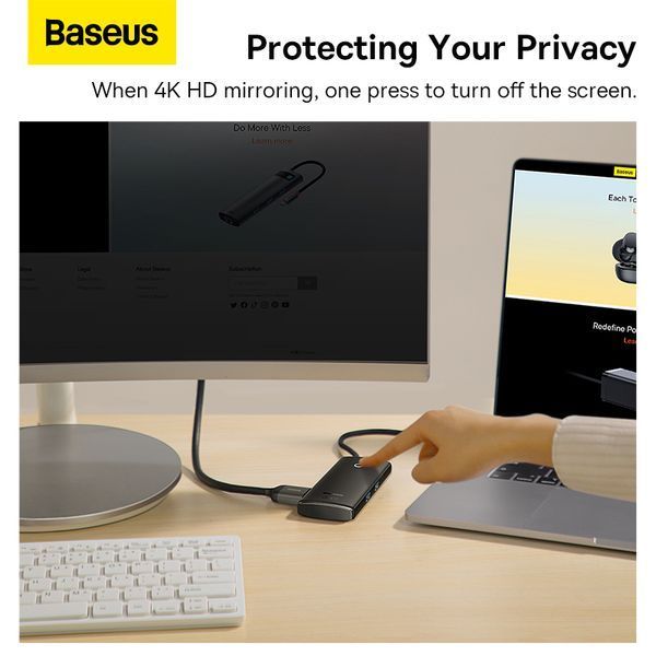 USB-хаб Baseus Lite Series 6-Port Type-C HUB Docking Station (Type-C to HDMI+USB3.0*2+PD+SD/TF) Black 180293495 фото