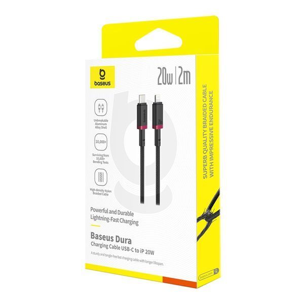Кабель Baseus Dura Series Fast Charging Cable Type-C to iP 20W 2m Red+Black 161376058 фото