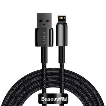 Кабель Baseus Tungsten Gold Fast Charging Data Cable USB to iP 2.4A 2m Black 109985777 фото