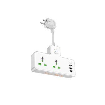 Мережевий подовжувач HOCO AC11A Voyage 2-position expansion socket(1C3A) (8.5 cm) White 433576510 фото