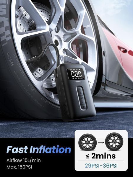Автомобільний насос UGREEN CD259 Portable Tire Inflator 111979179 фото