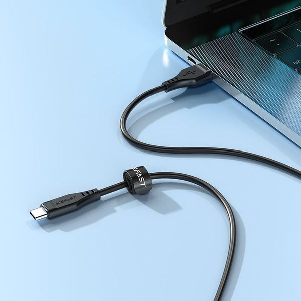 Кабель ACEFAST C3-03 Type-C to Type-C 3A, 60W, 1.2m, TPE, TPE connectors, Black 448597032 фото