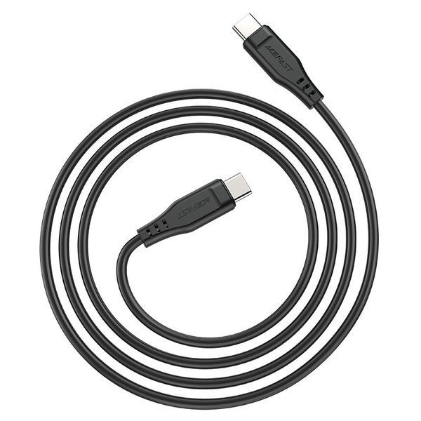 Кабель ACEFAST C3-03 Type-C to Type-C 3A, 60W, 1.2m, TPE, TPE connectors, Black 448597032 фото