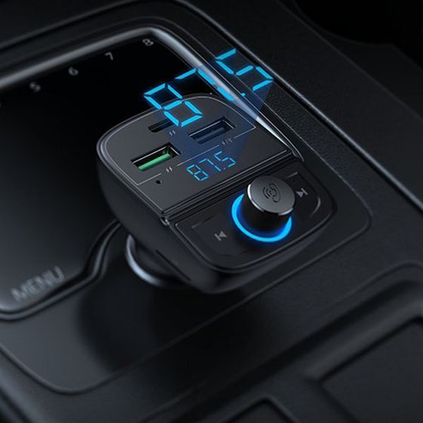 АЗП з FM-модулятором UGREEN CD229 FM&Bluetooth Transmitter&Car Charger + TF Slot Black 608903891 фото