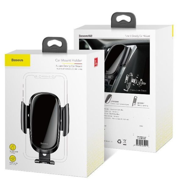 Автотримач для телефона Baseus Future Gravity Car Mount Black 715901529 фото
