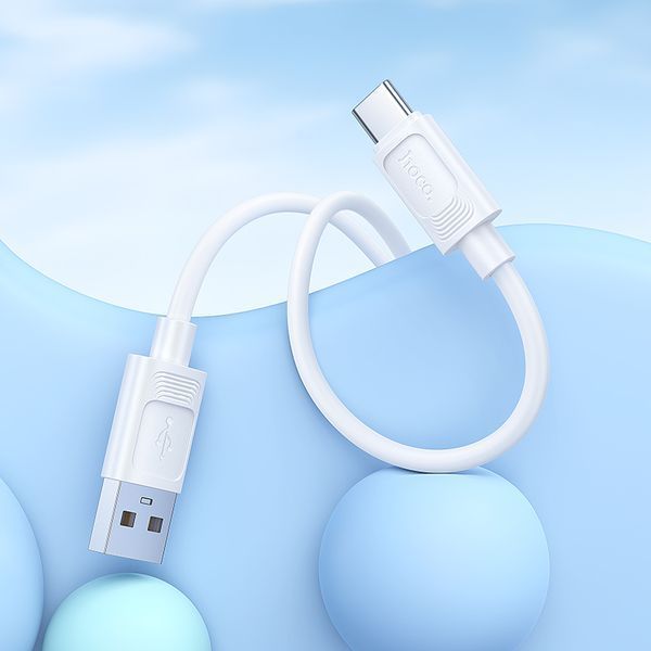 Кабель HOCO X122 Benefit silicone charging data cable Type-C White 785899791 фото